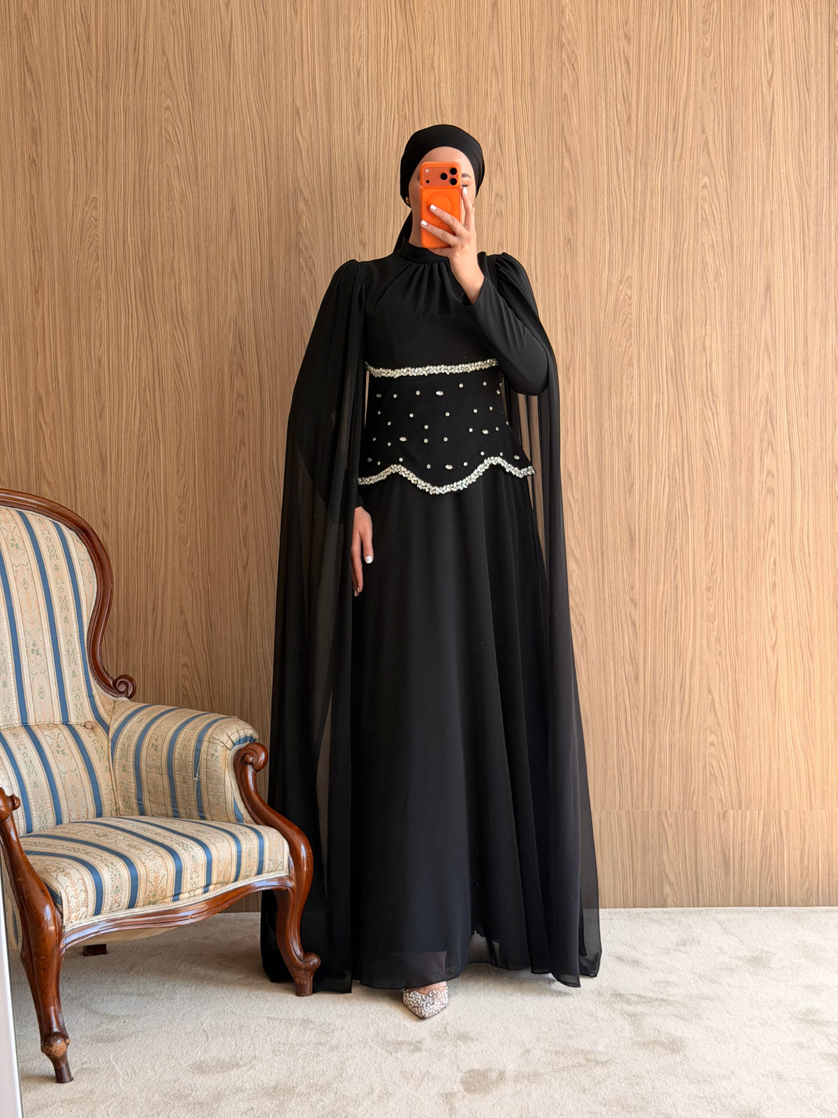 Lalina Taş İşlemeli Abiye-Siyah