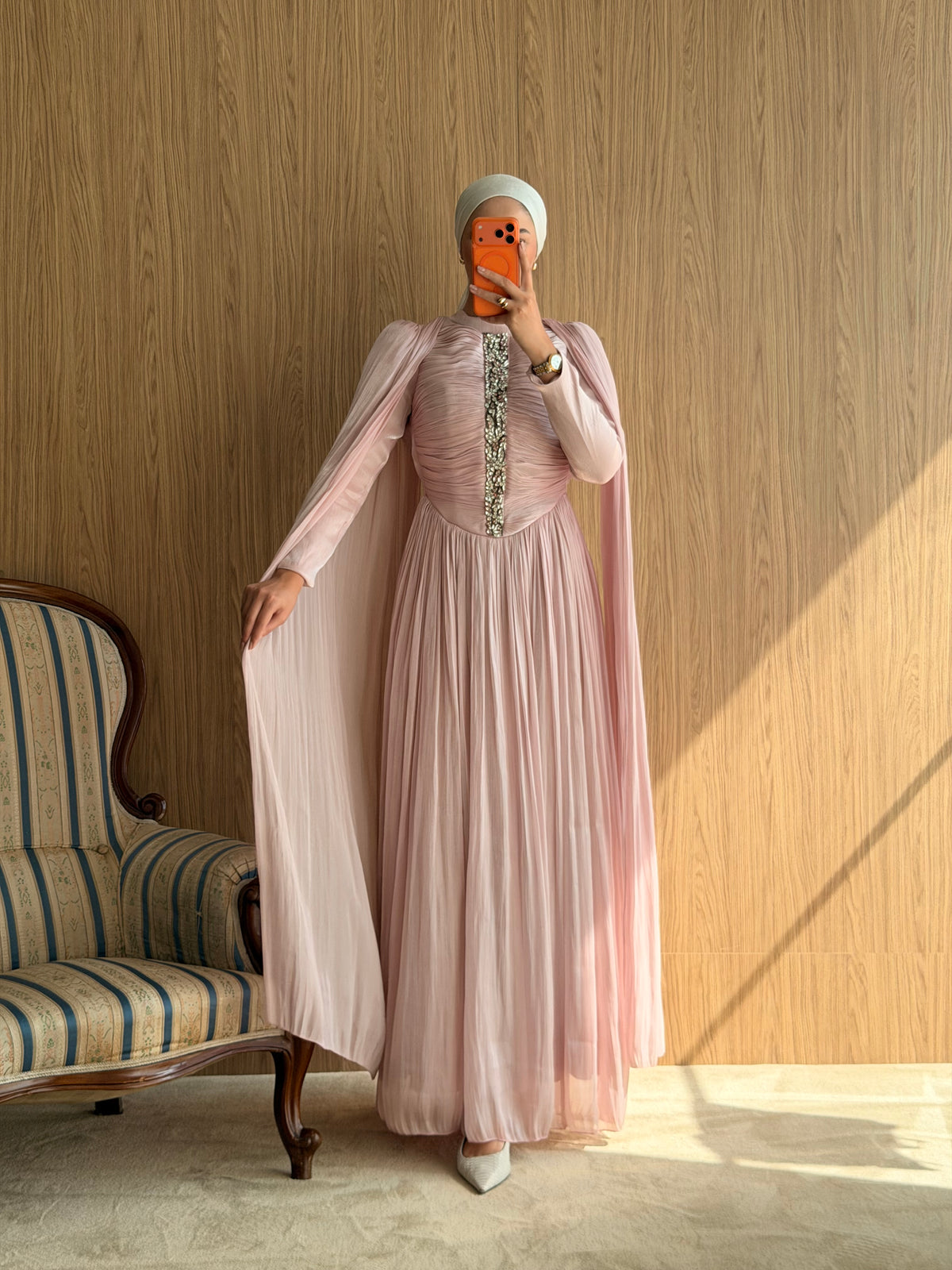 Rana Liva Drapeli Abiye -Pembe
