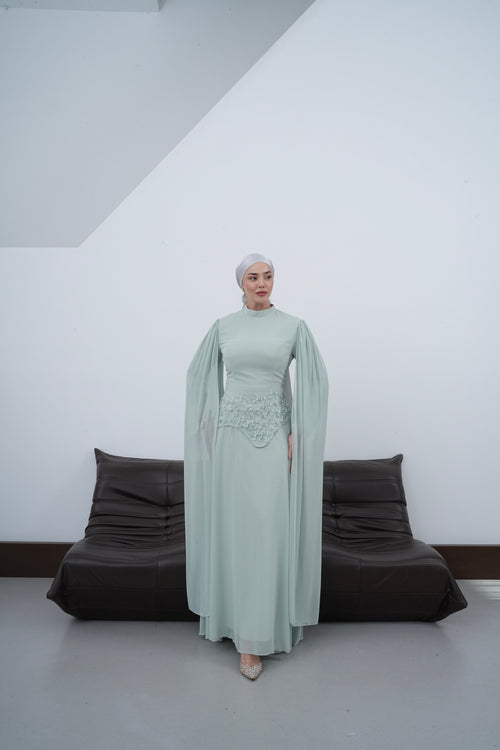 Arya Pelerinli Abiye-Su Yeşili