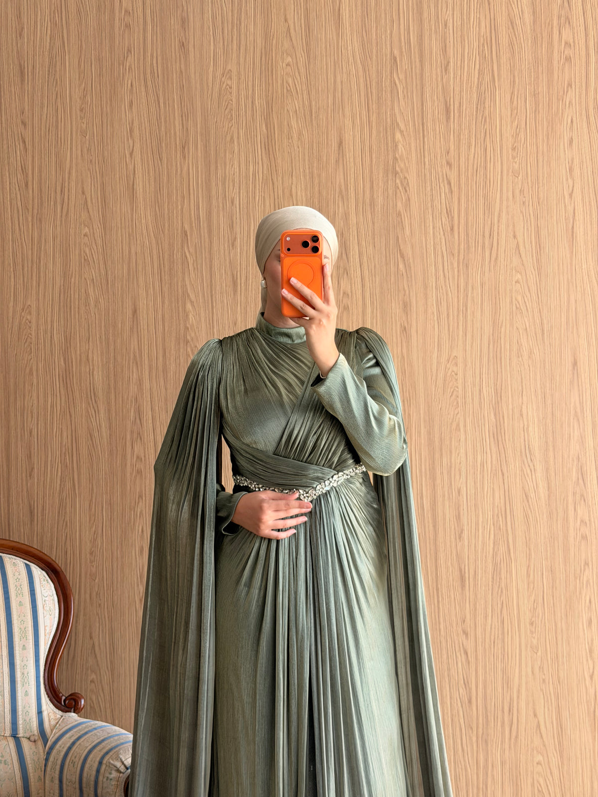 Lavinia Pelerinli Abiye-Yeşil