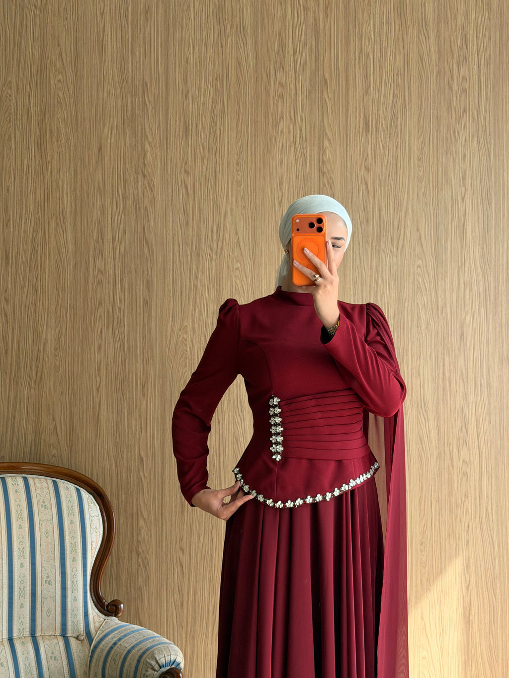 Sultan Işıltısı Abiye_Bordo