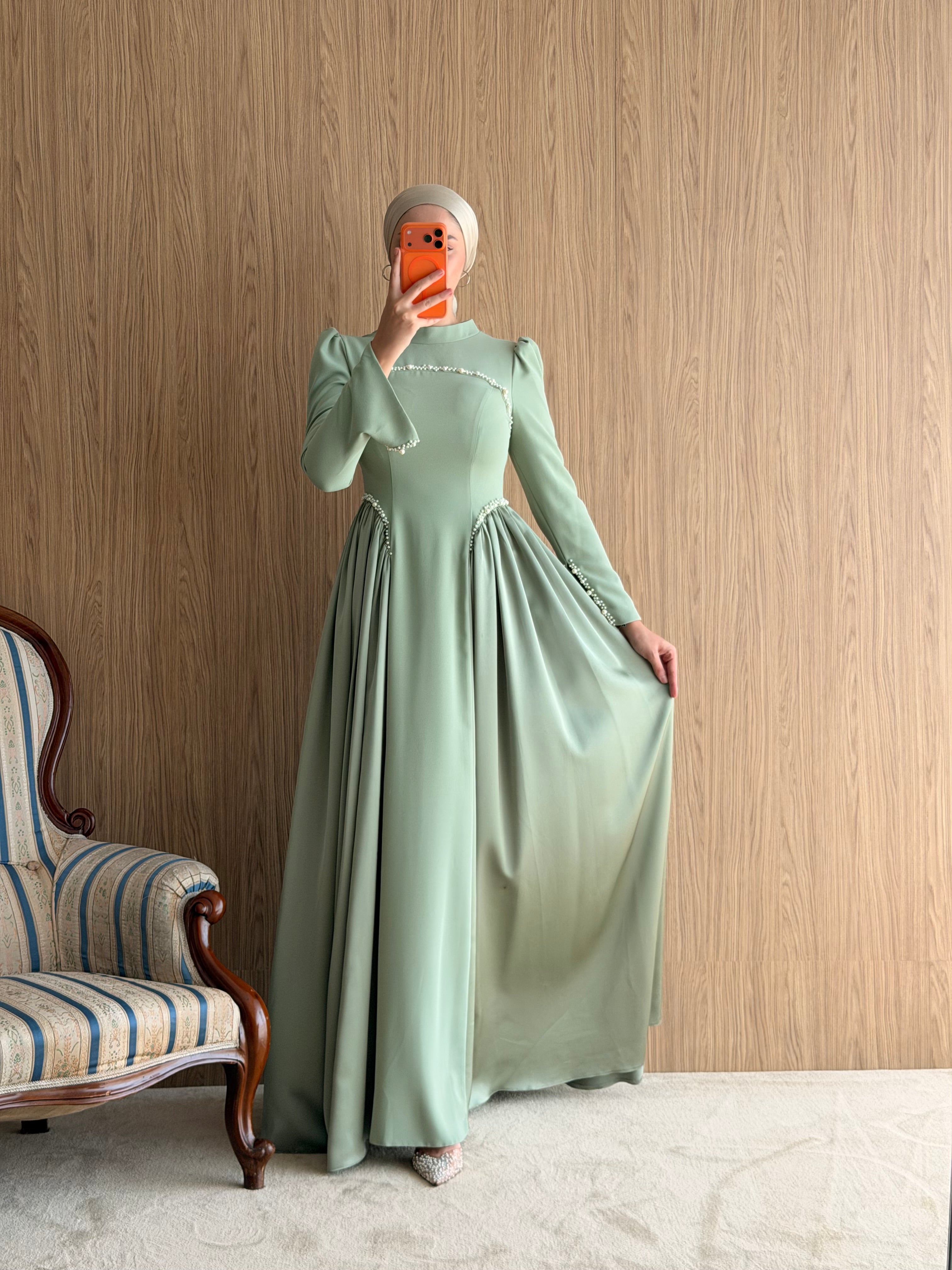 Elina İnci Abiye ⭐ -Mint Yeşili