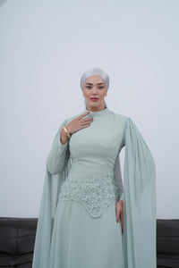 Arya Pelerinli Abiye-Su Yeşili