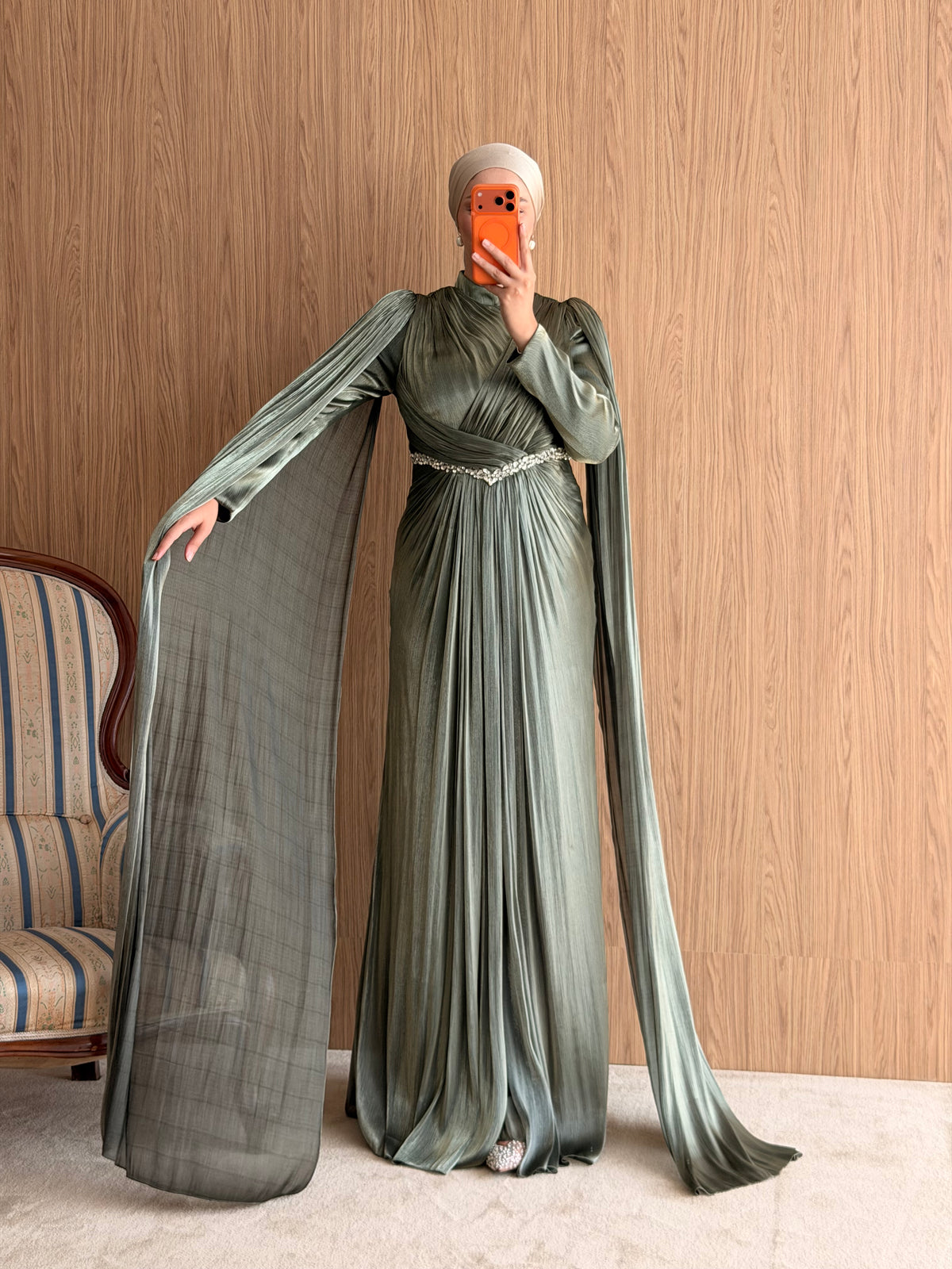 Lavinia Pelerinli Abiye-Yeşil