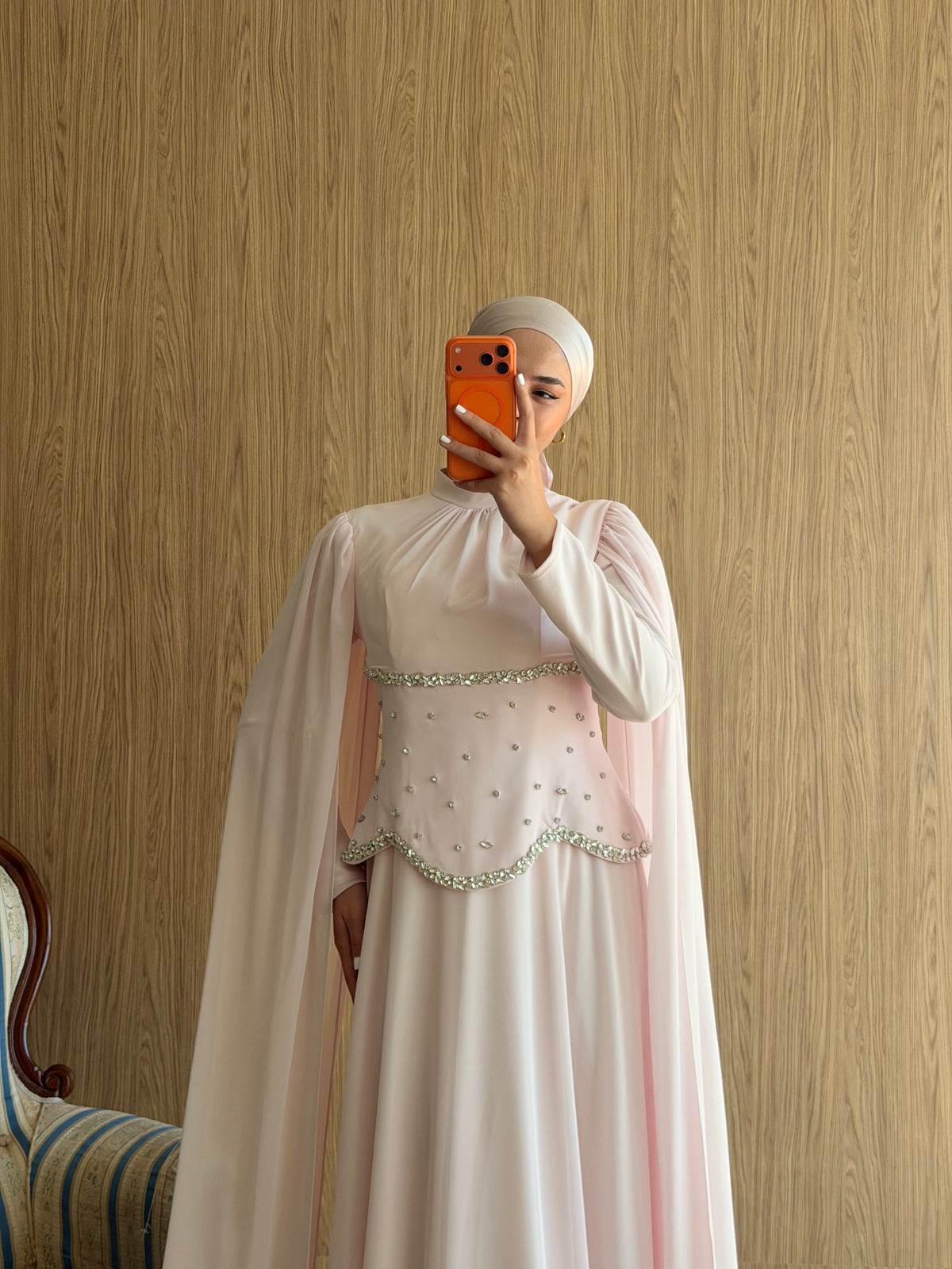 Lalina Taş İşlemeli Abiye-Pembe
