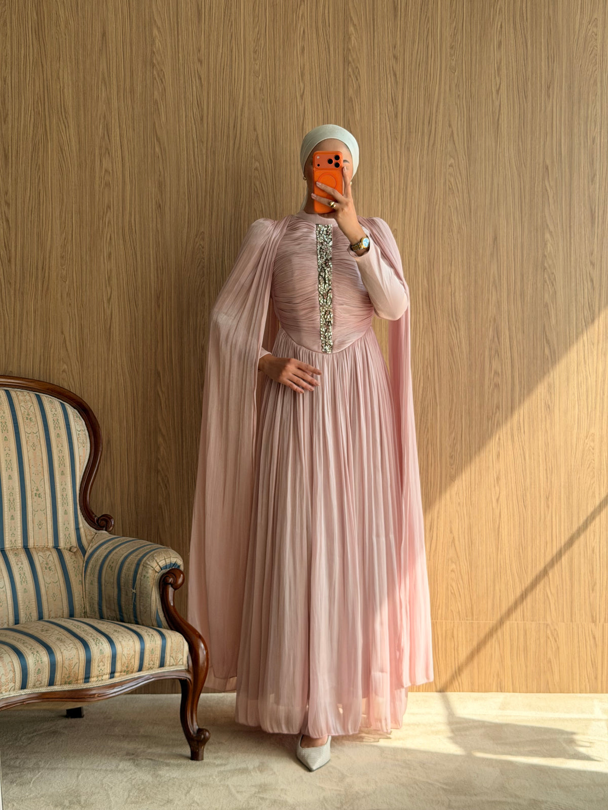 Rana Liva Drapeli Abiye -Pembe