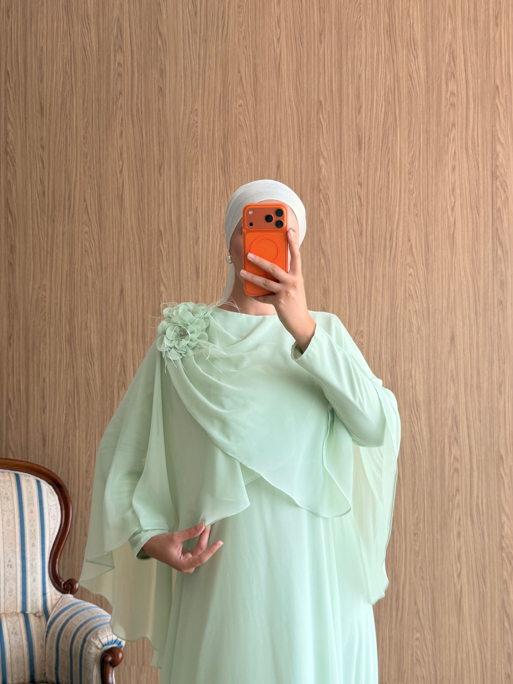 Lalezar Model Şifon Abiye-Su Yeşili