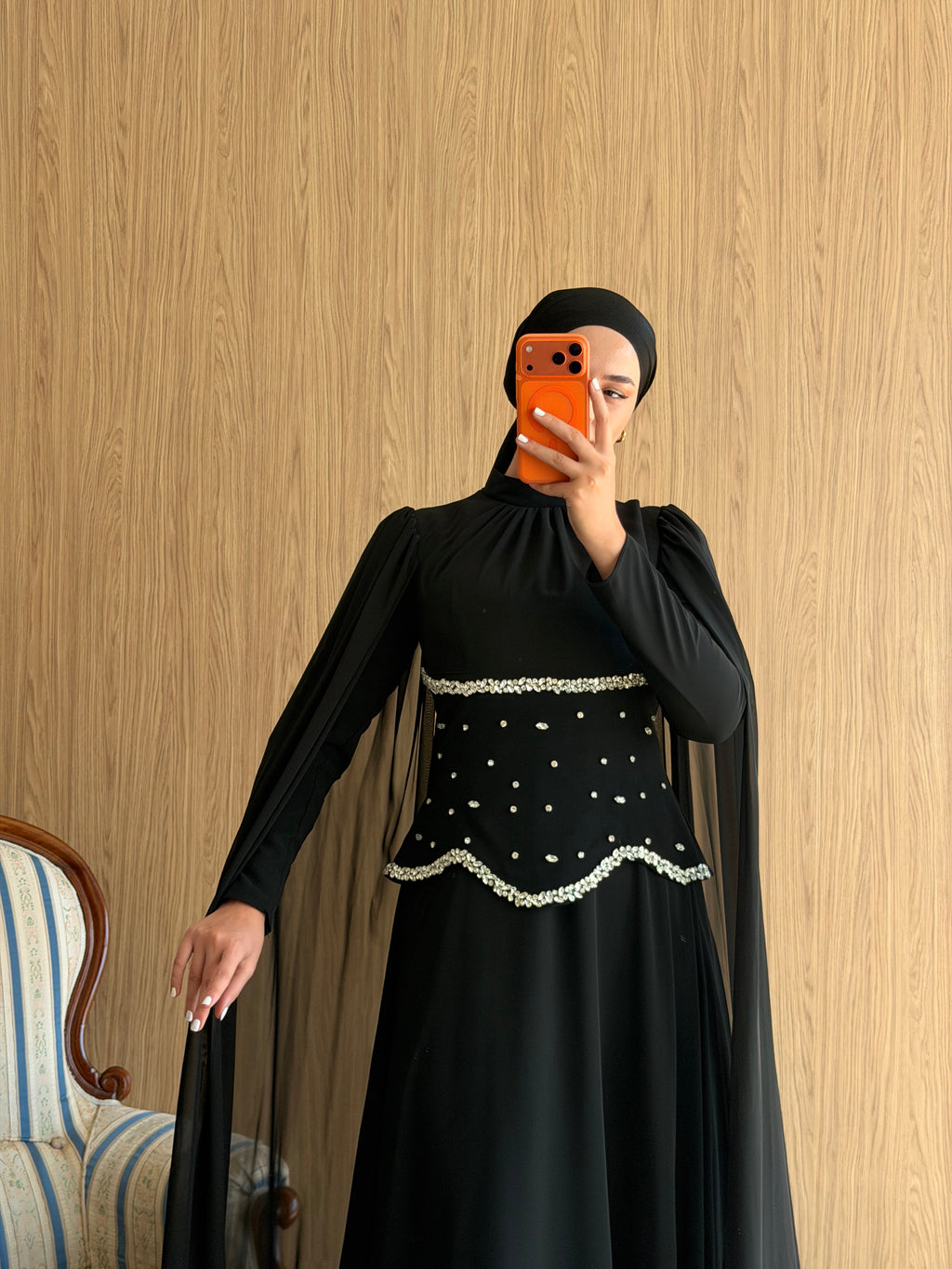 Lalina Taş İşlemeli Abiye-Siyah