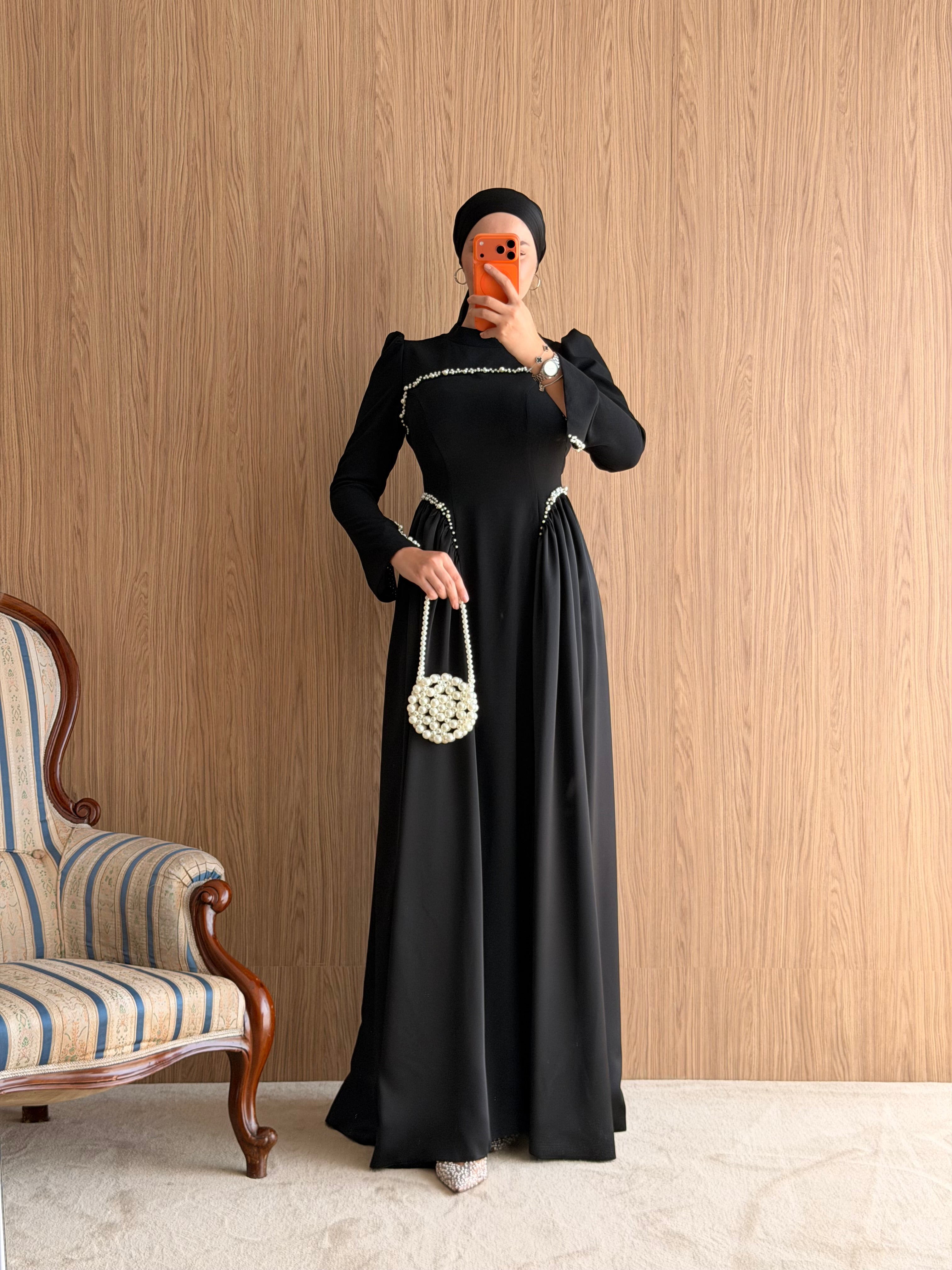 Elina İnci Abiye ⭐ -Siyah