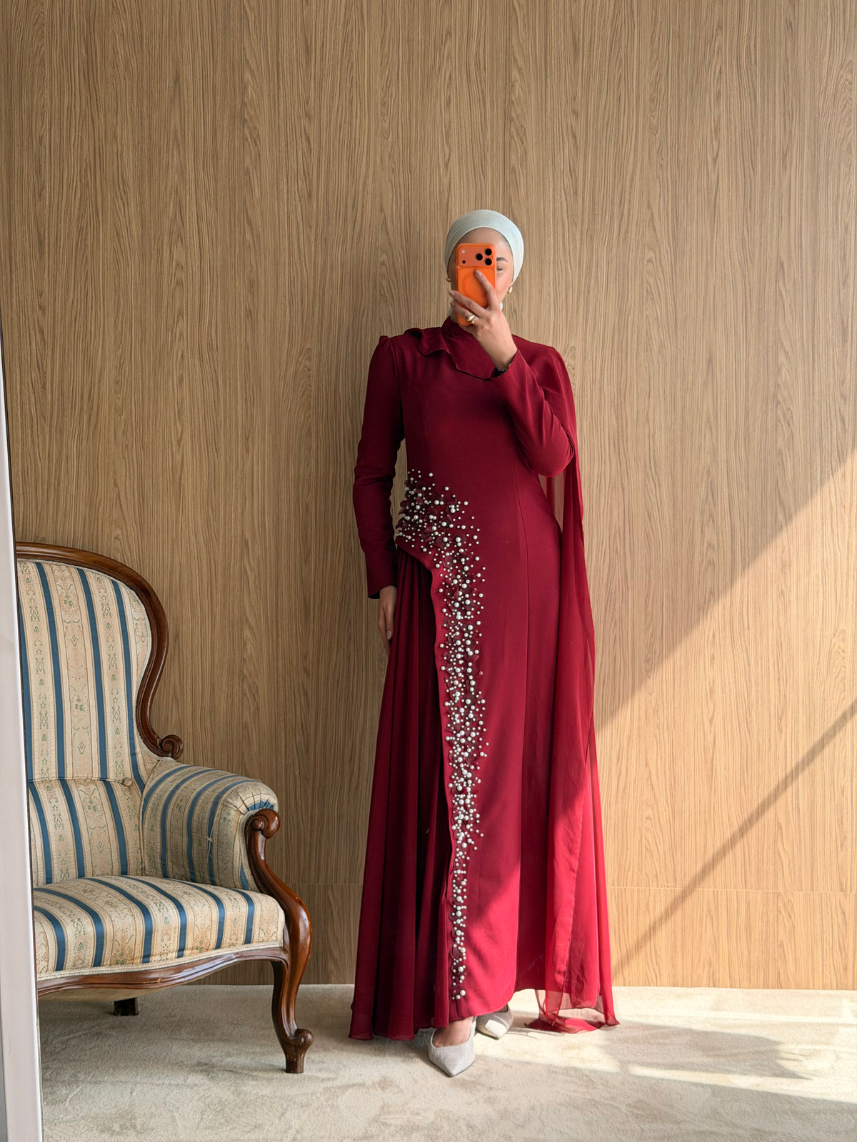 Sera İncli Abiye- Bordo