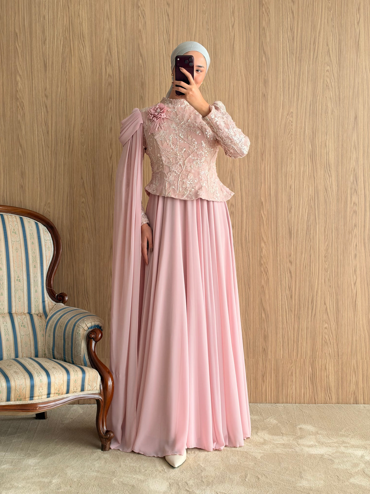 Mira Pelerinli Abiye-Pembe