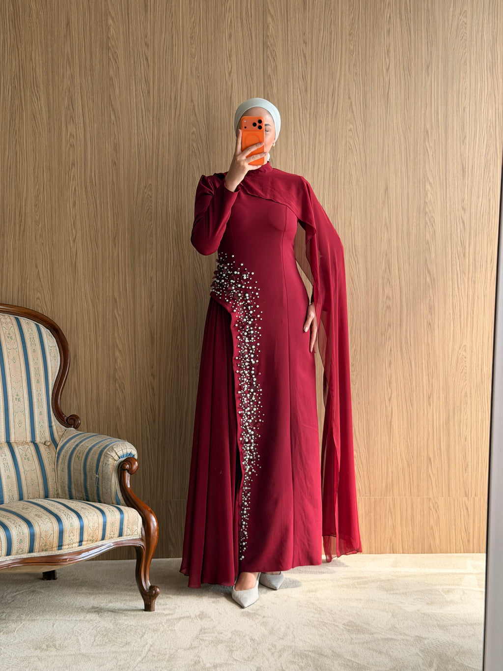 Sera İncli Abiye- Bordo