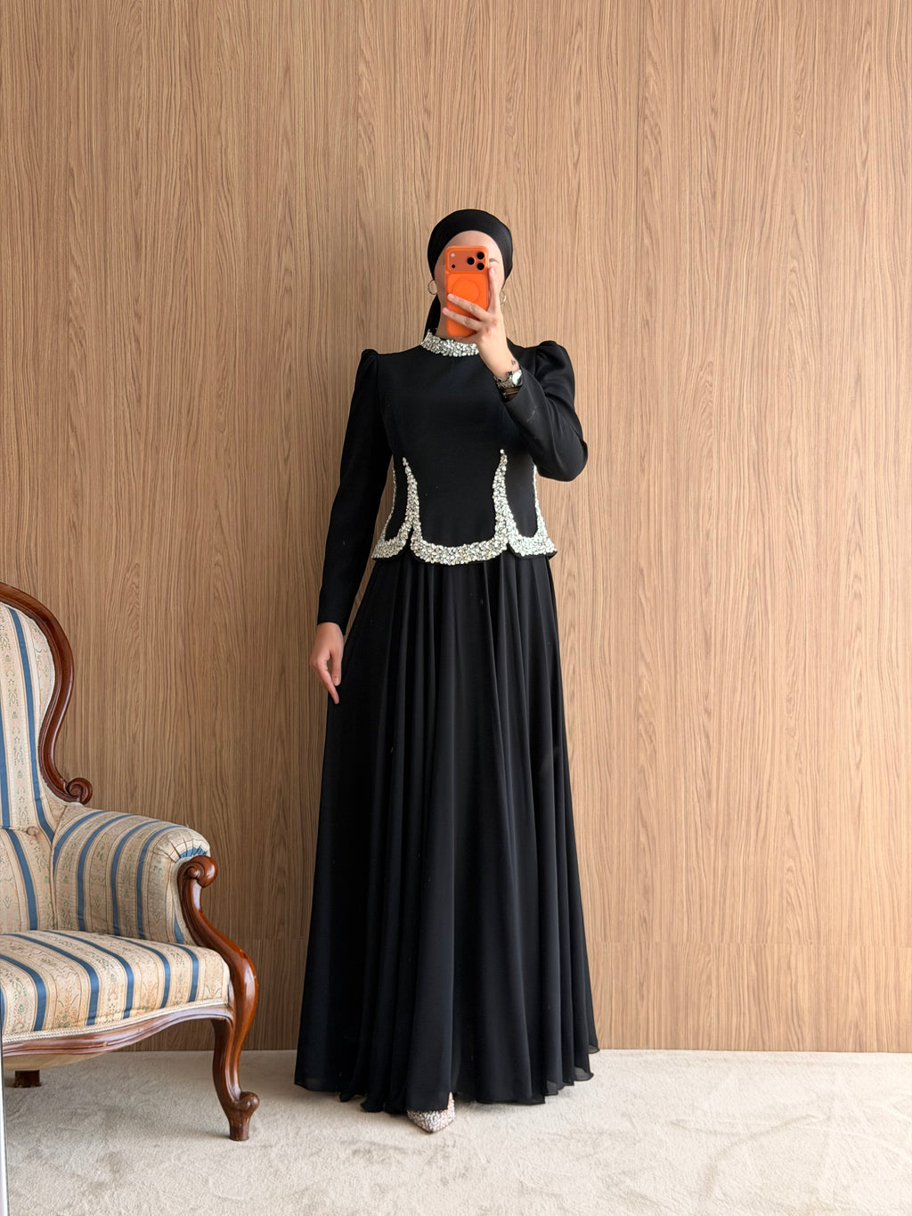 Royal Pearl Abiye -Siyah