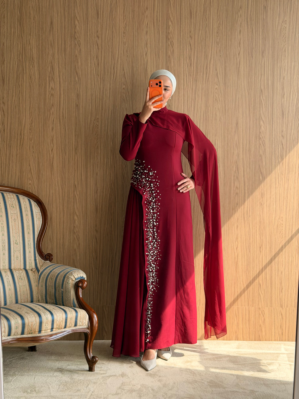 Sera İncli Abiye- Bordo