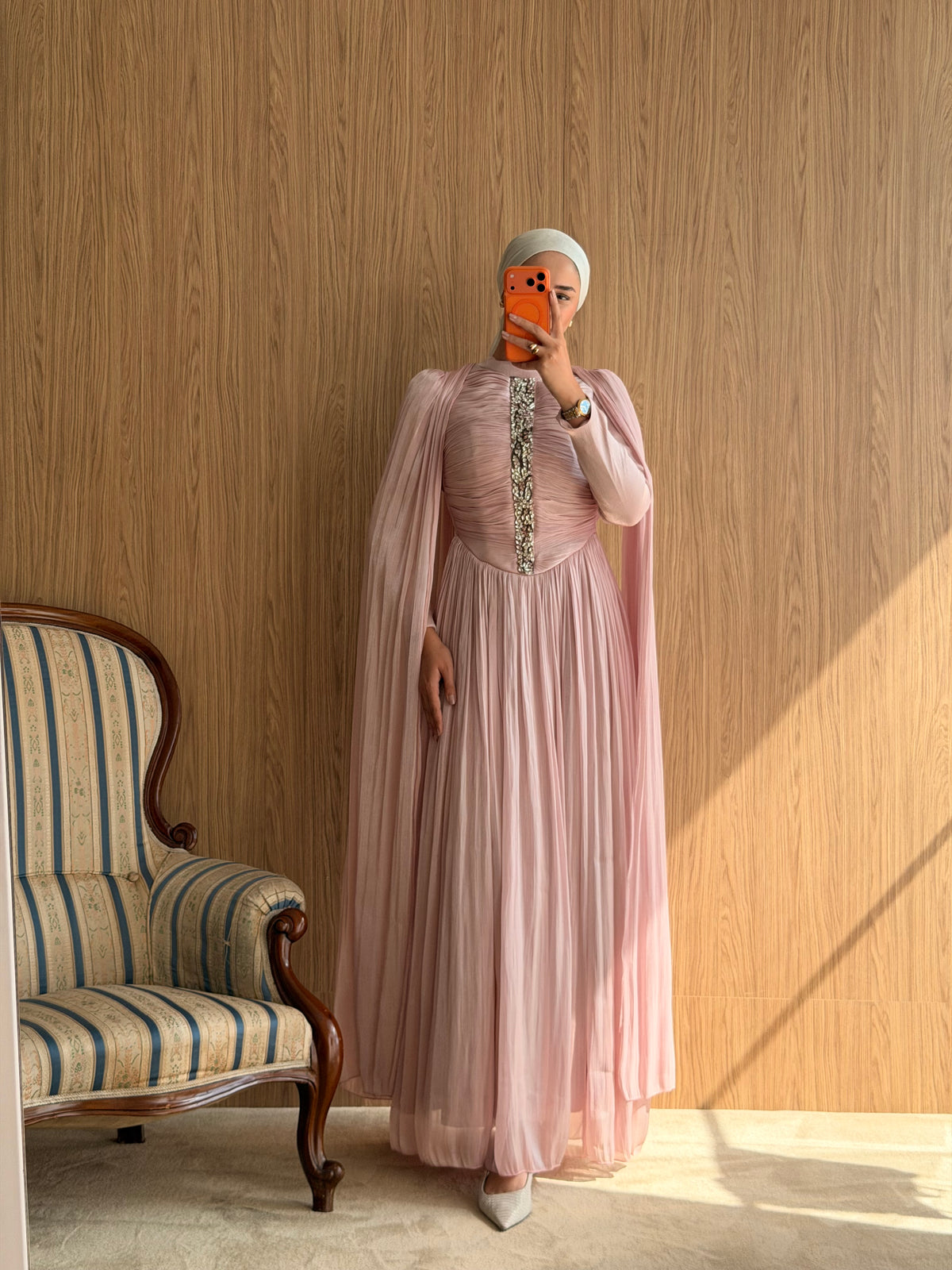 Rana Liva Drapeli Abiye -Pembe