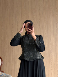 Lina Işıltı Abiye -002🤍Siyah