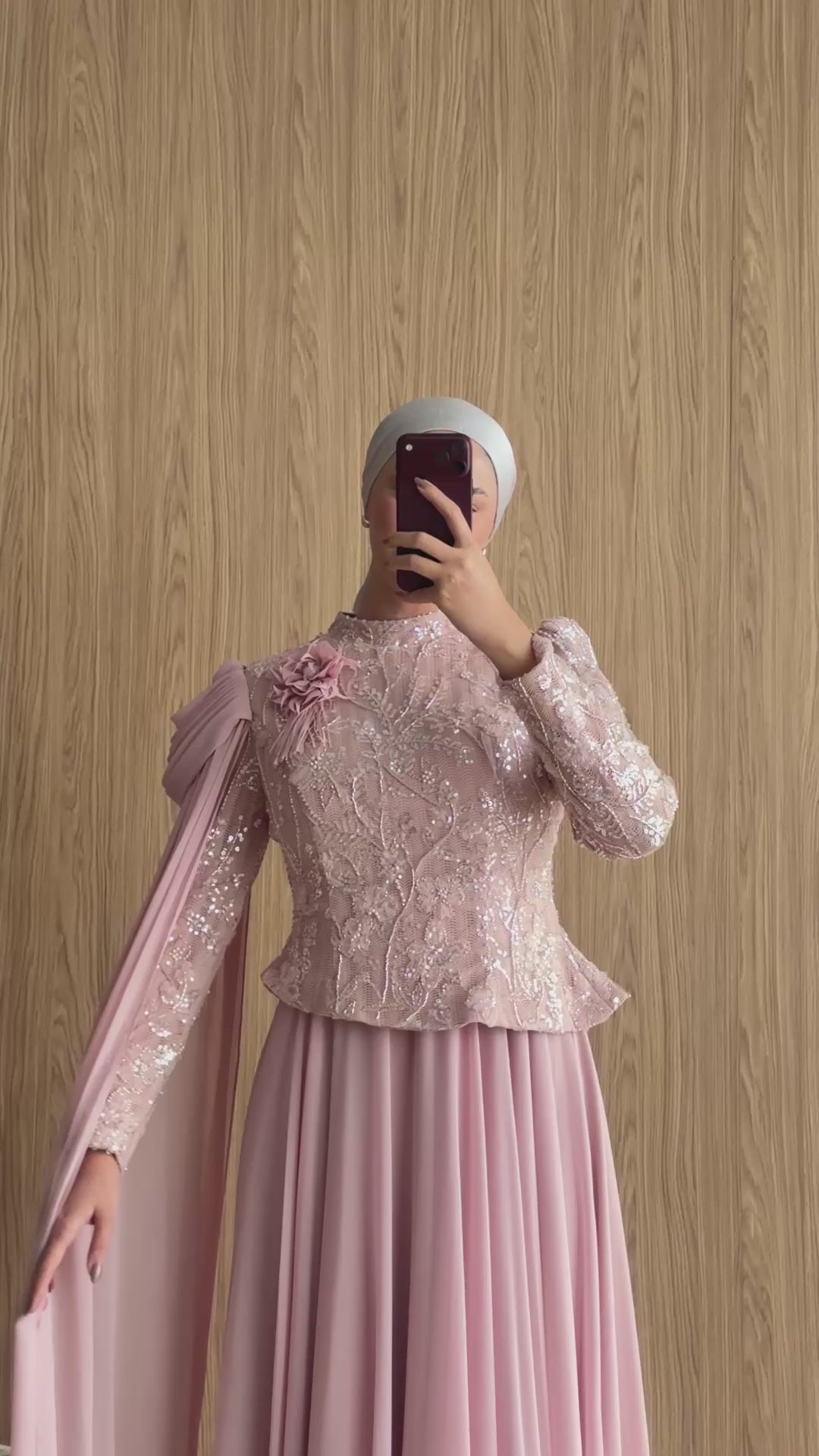 Mira Pelerinli Abiye-Pembe