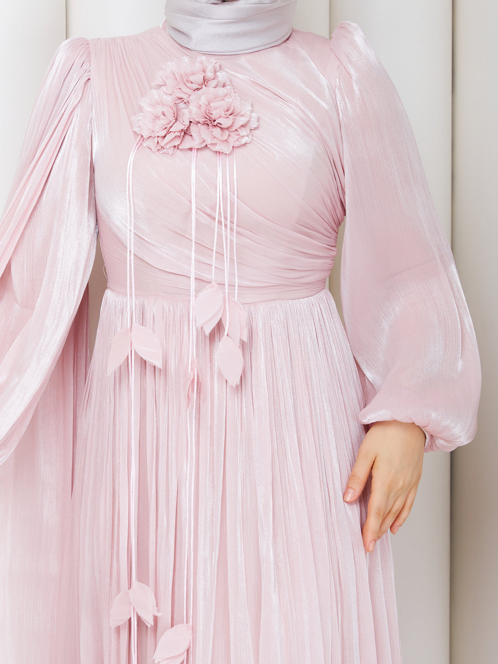 Lilya Çiçek Aksesuarlı Cancan Abiye