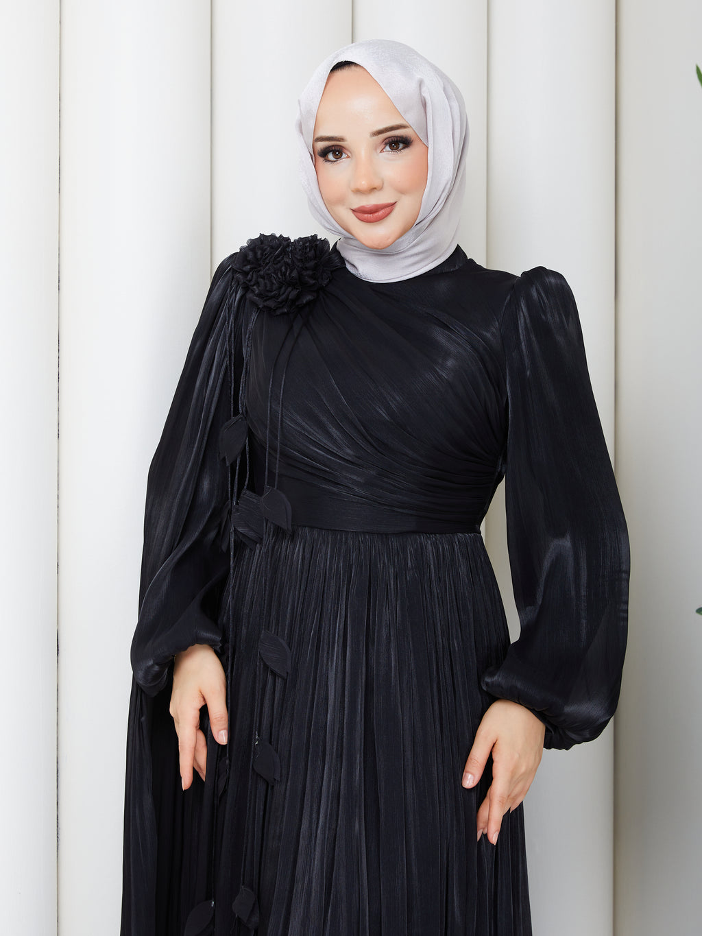 Lilya Çiçek Aksesuarlı Cancan Abiye