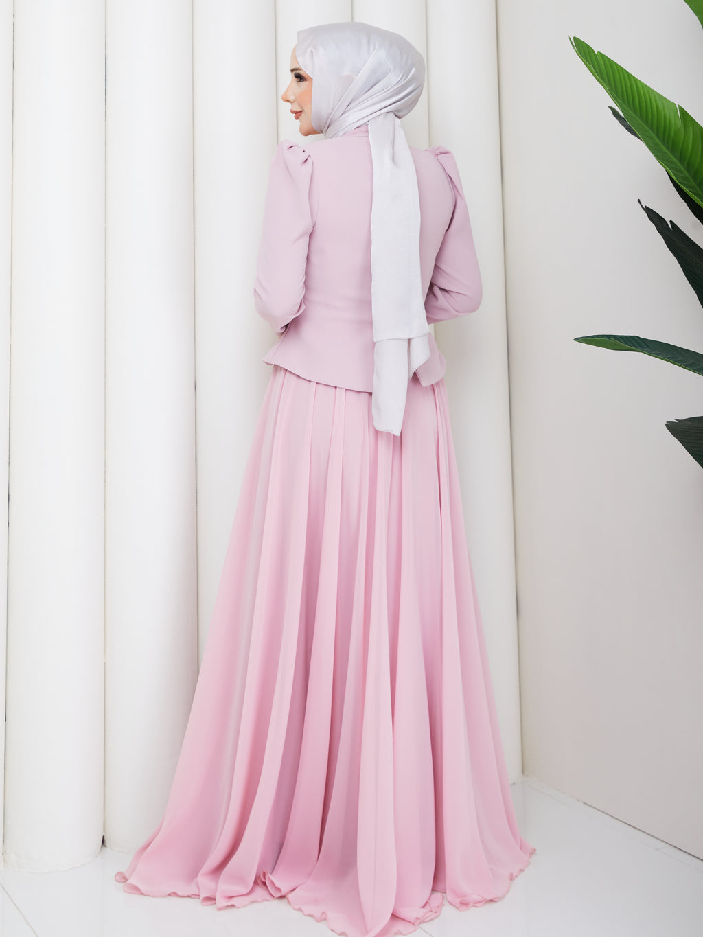 Zümrüt Taşlı Abiye _Pembe